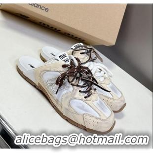 ​Buy Grade New Balance x Miu Miu 530 SL Sneaker Mules in Deco Calf Leather M6043 White 2025