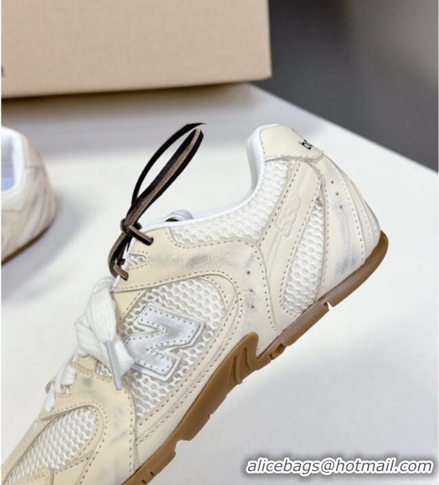 ​Buy Grade New Balance x Miu Miu 530 SL Sneaker Mules in Deco Calf Leather M6043 White 2025