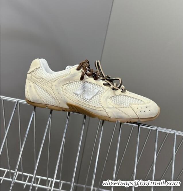 ​Buy Grade New Balance x Miu Miu 530 SL Sneaker Mules in Deco Calf Leather M6043 White 2025