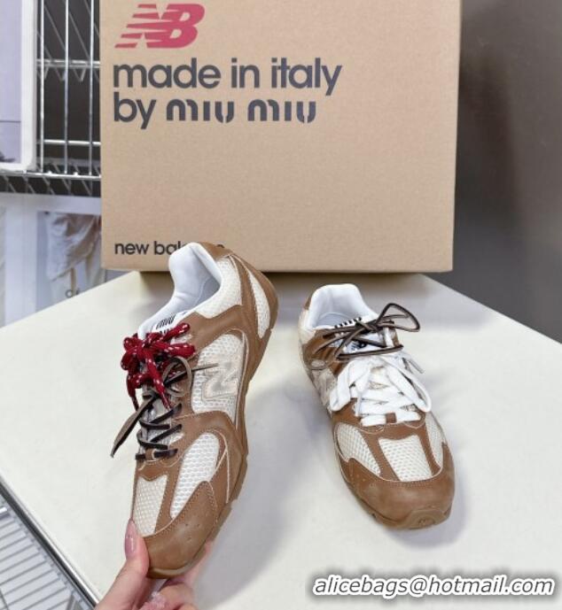 Top Quality New Balance x Miu Miu 530 SL Sneakers in Deco Leather and Mesh M6046 Brown 2025
