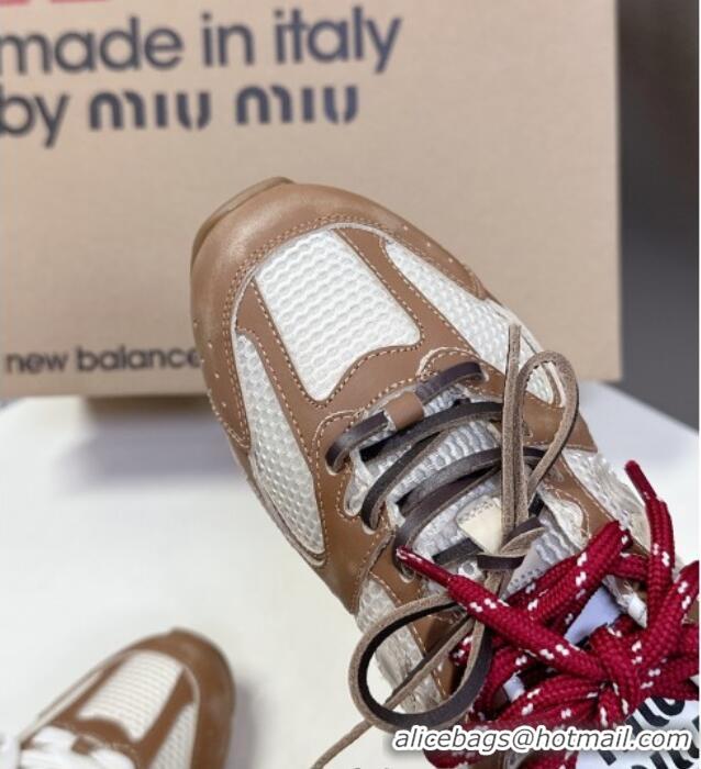 Top Quality New Balance x Miu Miu 530 SL Sneakers in Deco Leather and Mesh M6046 Brown 2025