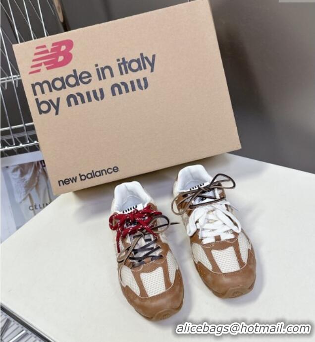 Top Quality New Balance x Miu Miu 530 SL Sneakers in Deco Leather and Mesh M6046 Brown 2025