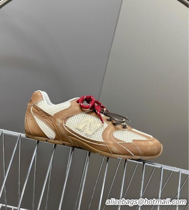 Top Quality New Balance x Miu Miu 530 SL Sneakers in Deco Leather and Mesh M6046 Brown 2025