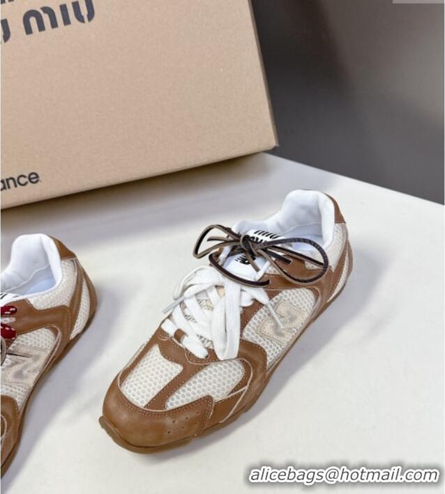 Top Quality New Balance x Miu Miu 530 SL Sneakers in Deco Leather and Mesh M6046 Brown 2025