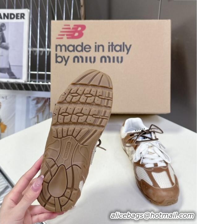 Top Quality New Balance x Miu Miu 530 SL Sneakers in Deco Leather and Mesh M6046 Brown 2025