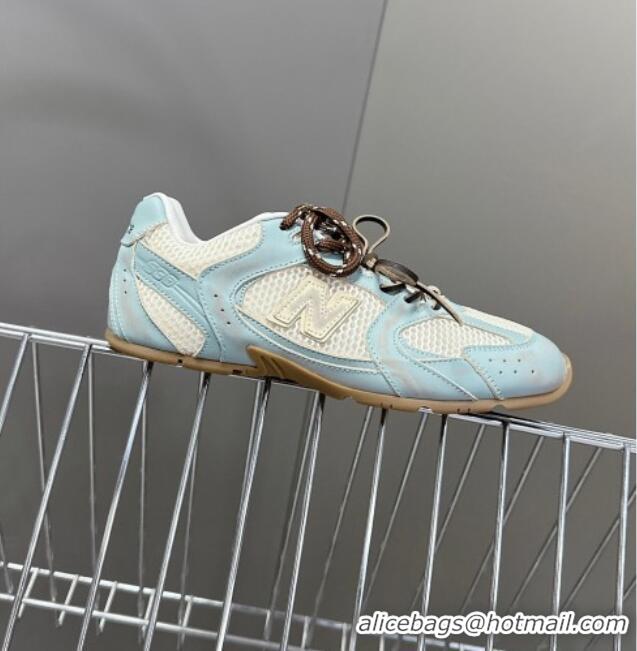 Market Sells New Balance x Miu Miu 530 SL Sneakers in Deco Leather and Mesh M6046 Blue 2025