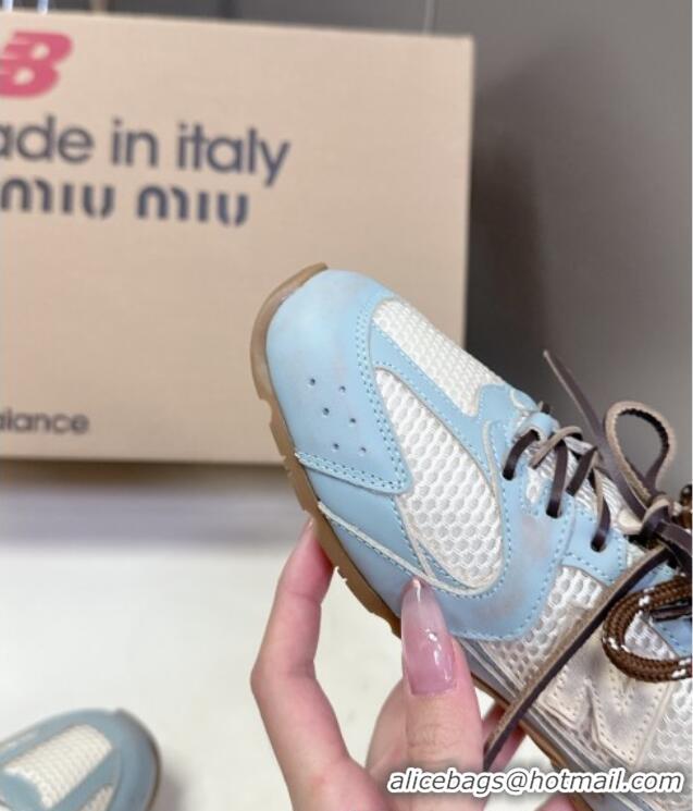 Market Sells New Balance x Miu Miu 530 SL Sneakers in Deco Leather and Mesh M6046 Blue 2025