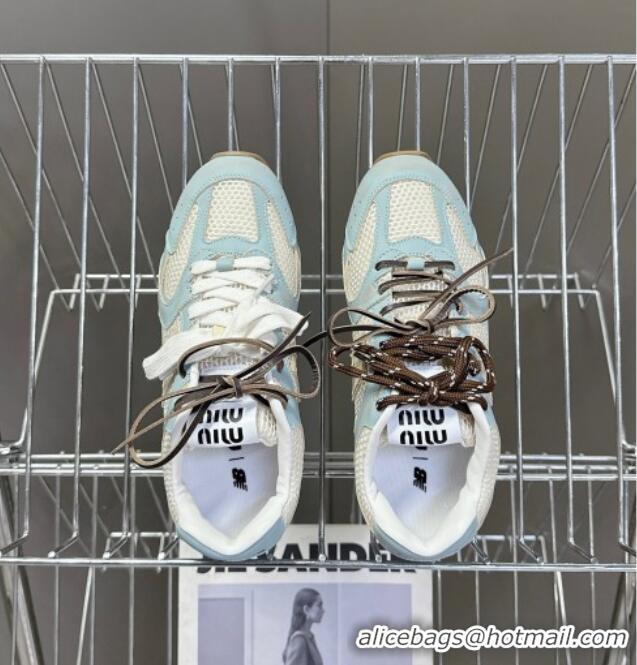 Market Sells New Balance x Miu Miu 530 SL Sneakers in Deco Leather and Mesh M6046 Blue 2025
