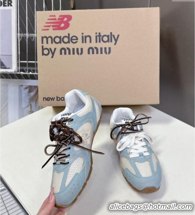 Market Sells New Balance x Miu Miu 530 SL Sneakers in Deco Leather and Mesh M6046 Blue 2025