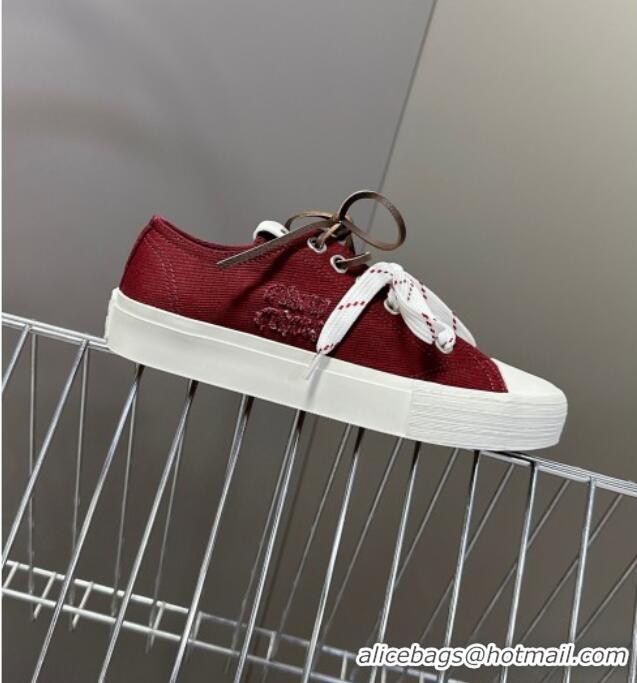 Buy Cheap Miu Miu Washed Denim Sneakers with Double Lace 5E384E Burgundy 2025