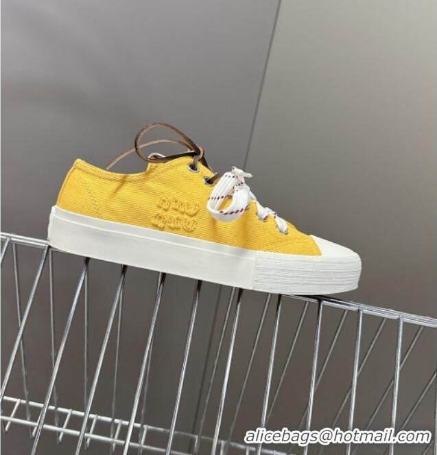 ​Market Sells Miu Miu Washed Denim Sneakers with Double Lace 5E384E Yellow 2025