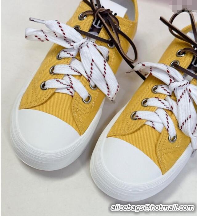 ​Market Sells Miu Miu Washed Denim Sneakers with Double Lace 5E384E Yellow 2025