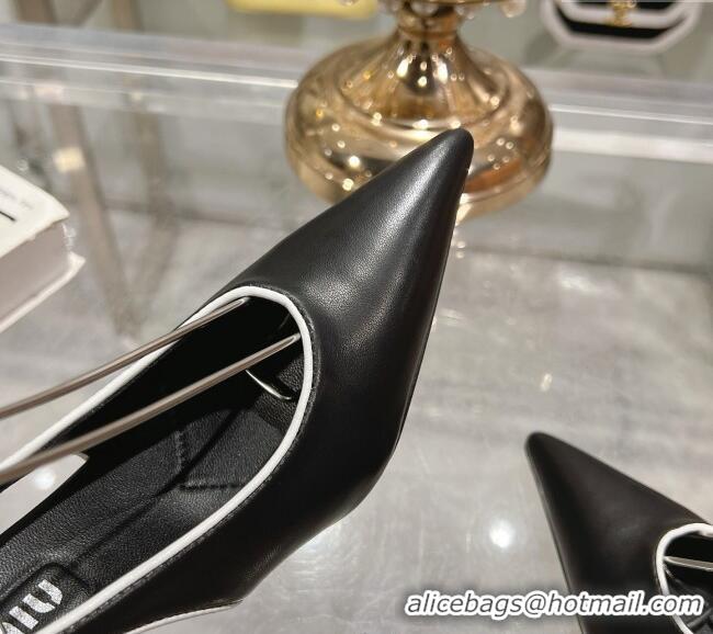Buy Cheap Miu Miu Nappa Leather Slingback Pumps 9cm with Back Lace 5I430E Black 2025