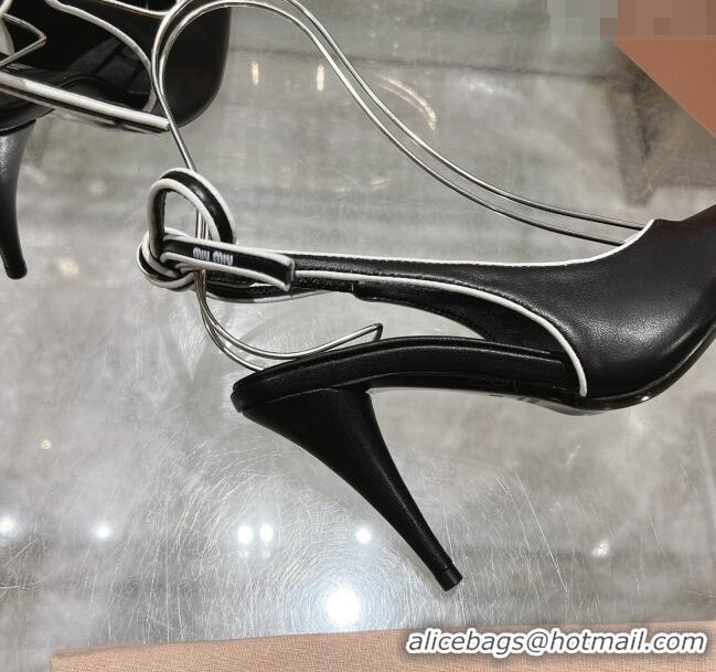 Buy Cheap Miu Miu Nappa Leather Slingback Pumps 9cm with Back Lace 5I430E Black 2025
