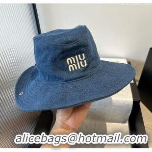 Buy Best Price Miu Miu Denim Hat M050904 Blue 2025