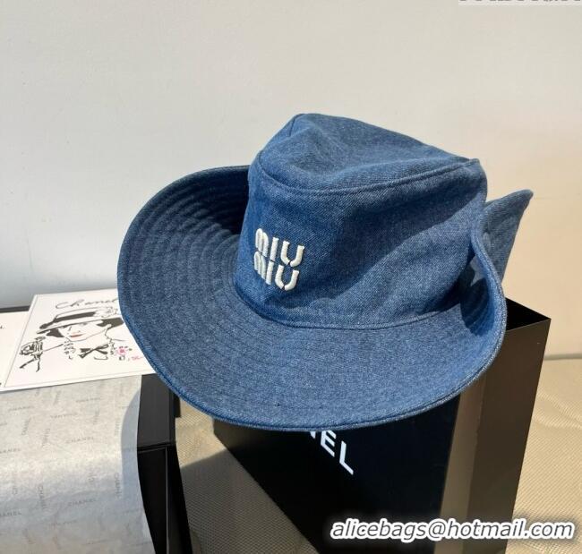 Buy Best Price Miu Miu Denim Hat M050904 Blue 2025