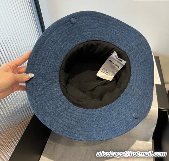 Buy Best Price Miu Miu Denim Hat M050904 Blue 2025