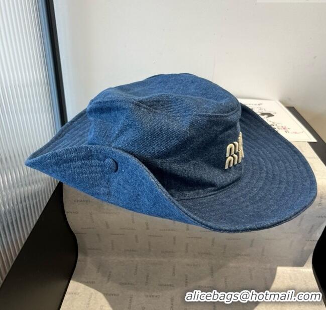 Buy Best Price Miu Miu Denim Hat M050904 Blue 2025