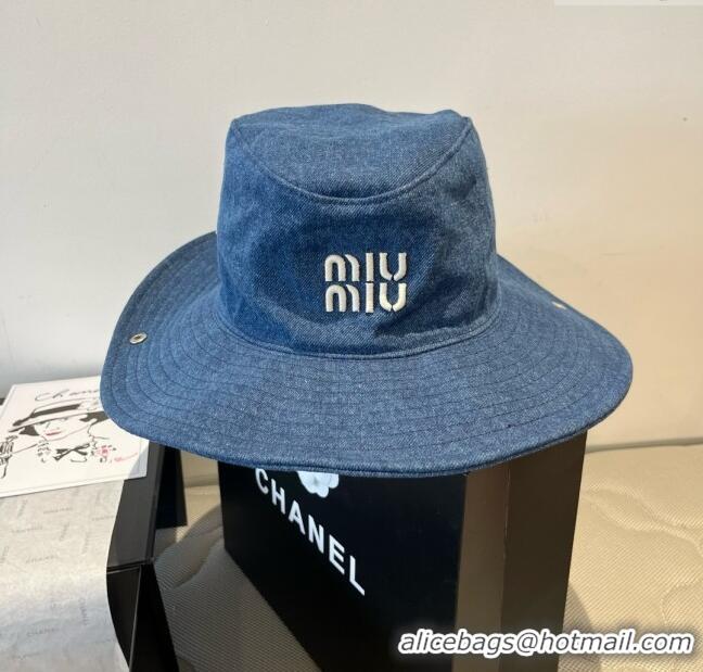 Buy Best Price Miu Miu Denim Hat M050904 Blue 2025