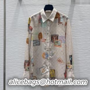 Chic Cheap Louis Vuitton Monogram Printed Shirt V0410 Beige 2025