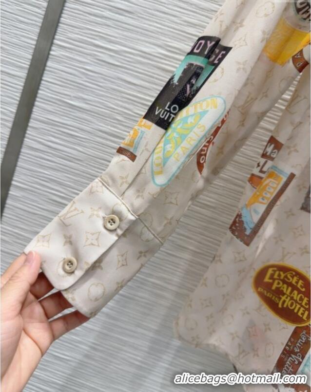 Chic Cheap Louis Vuitton Monogram Printed Shirt V0410 Beige 2025