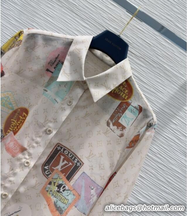 Chic Cheap Louis Vuitton Monogram Printed Shirt V0410 Beige 2025