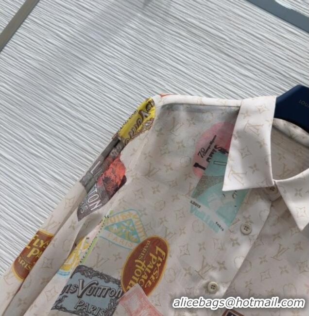 Chic Cheap Louis Vuitton Monogram Printed Shirt V0410 Beige 2025