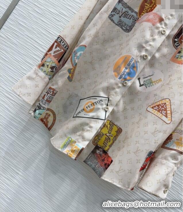 Chic Cheap Louis Vuitton Monogram Printed Shirt V0410 Beige 2025