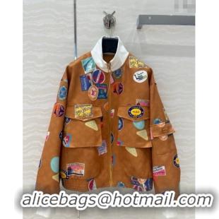 Cheap Price Louis Vuitton Printed Jacket L0410 Brown 2025