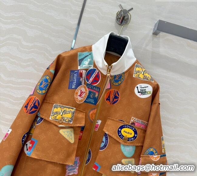 Cheap Price Louis Vuitton Printed Jacket L0410 Brown 2025