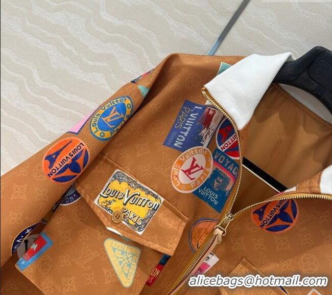 Cheap Price Louis Vuitton Printed Jacket L0410 Brown 2025