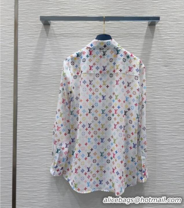 Free Shipping Cheap Louis Vuitton Shirt L0410 White/Multicolored 2025