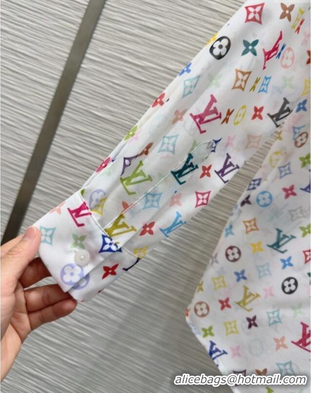 Free Shipping Cheap Louis Vuitton Shirt L0410 White/Multicolored 2025