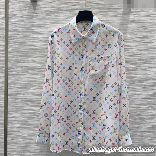 Free Shipping Cheap Louis Vuitton Shirt L0410 White/Multicolored 2025