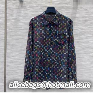 Hot Style Cheap Louis Vuitton Shirt L0410 Black/Multicolored 2025