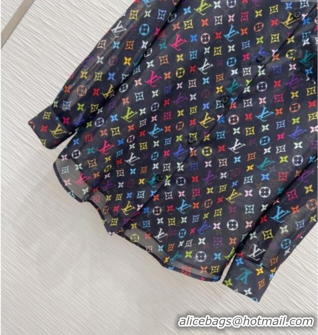 Hot Style Cheap Louis Vuitton Shirt L0410 Black/Multicolored 2025