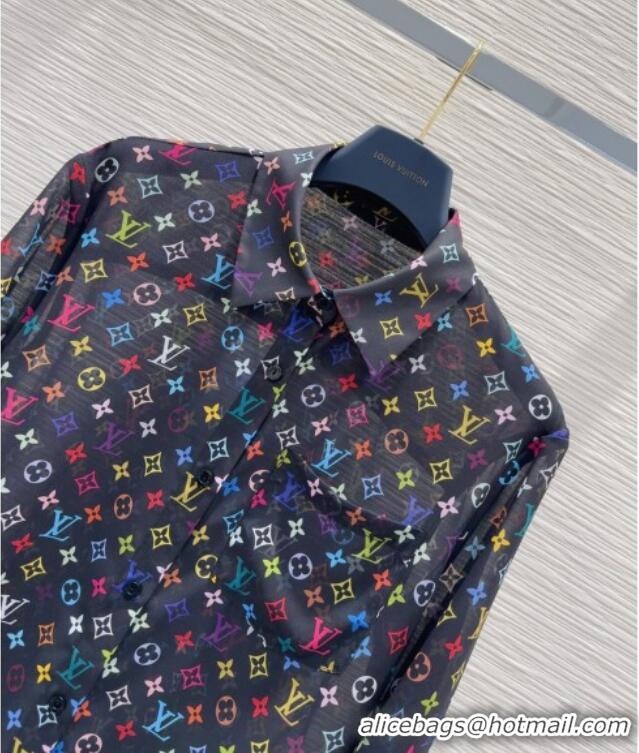 Hot Style Cheap Louis Vuitton Shirt L0410 Black/Multicolored 2025