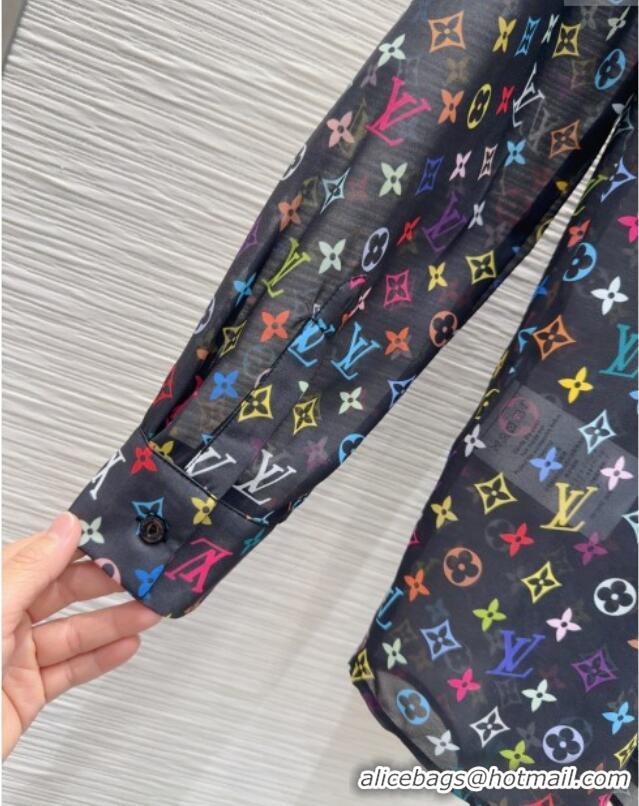 Hot Style Cheap Louis Vuitton Shirt L0410 Black/Multicolored 2025