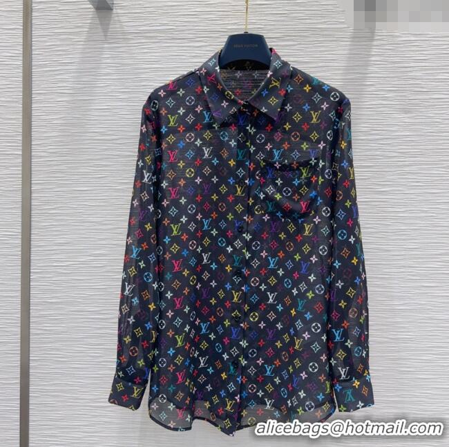 Hot Style Cheap Louis Vuitton Shirt L0410 Black/Multicolored 2025