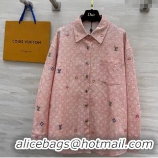 Modern Cheap Louis Vuitton Monogram Shirt with Strass 042903 Pink 2025