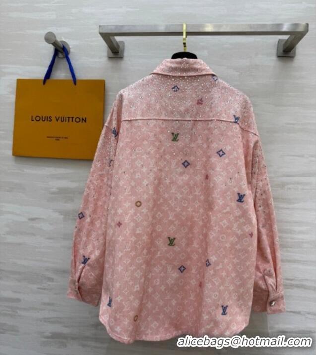 Modern Cheap Louis Vuitton Monogram Shirt with Strass 042903 Pink 2025