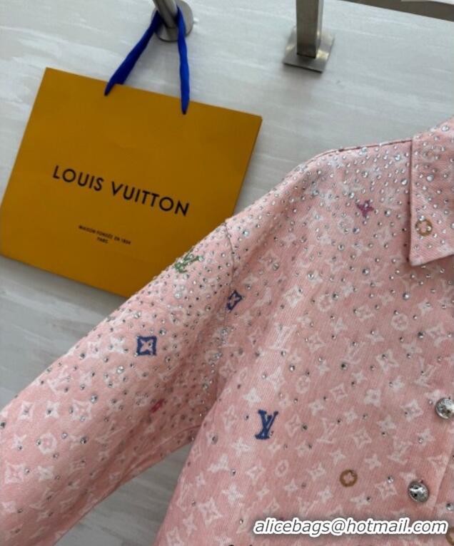 Modern Cheap Louis Vuitton Monogram Shirt with Strass 042903 Pink 2025