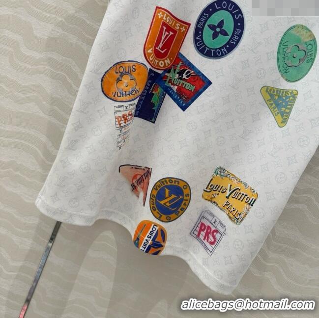 Luxury Cheap Louis Vuitton Mahina Patch Print T-Shirt 1AHITR White 2025