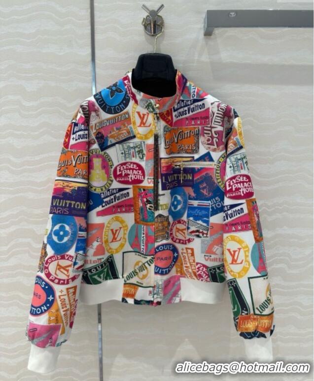 Super Quality Louis Vuitton Travel Patch Print Jacket LV050705 2025