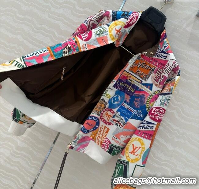 Super Quality Louis Vuitton Travel Patch Print Jacket LV050705 2025