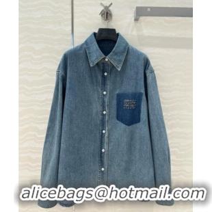 New Release Creation Miu Miu Denim Shirt M041033 Blue 2025