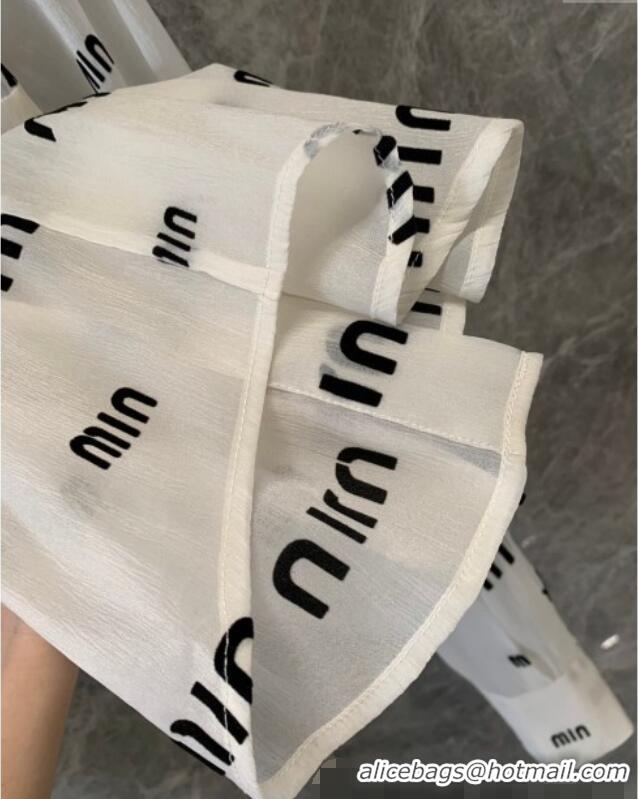 Market Sells Miu Miu Logo Allover Shirt M0410 White 2025