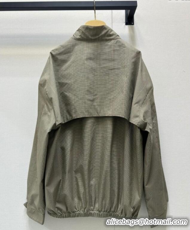 Top Quality Miu Miu Wool Blend Check Jacket M0410 Khaki 2025
