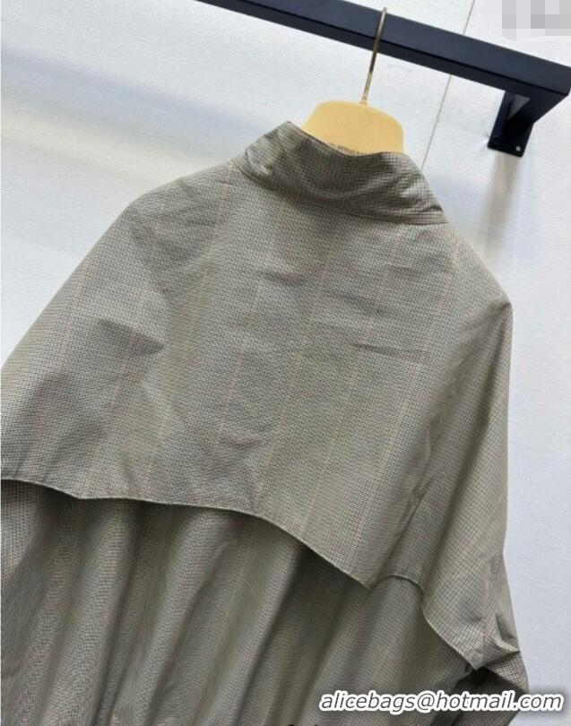 Top Quality Miu Miu Wool Blend Check Jacket M0410 Khaki 2025