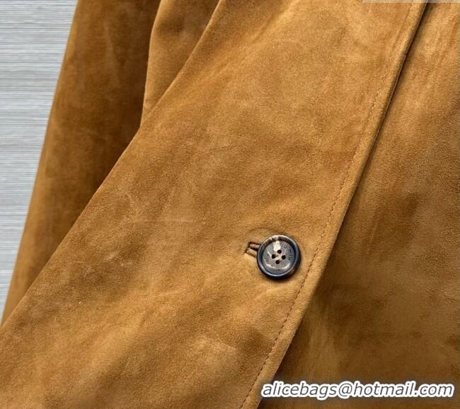 Market Sells Miu Miu Suede Lambskin Coat M0410 Khaki 2025